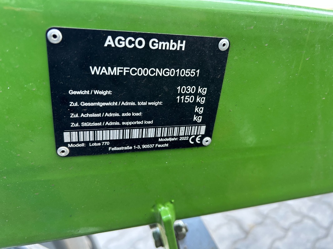 8. Bild für Fendt Lotus 770 - K-Evolution GmbH in Sittensen